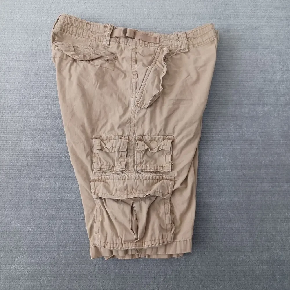 Y2K‎ Aeropostale A87 Utility Cargo Short 33x12 Beige Paratrooper Heavyweight